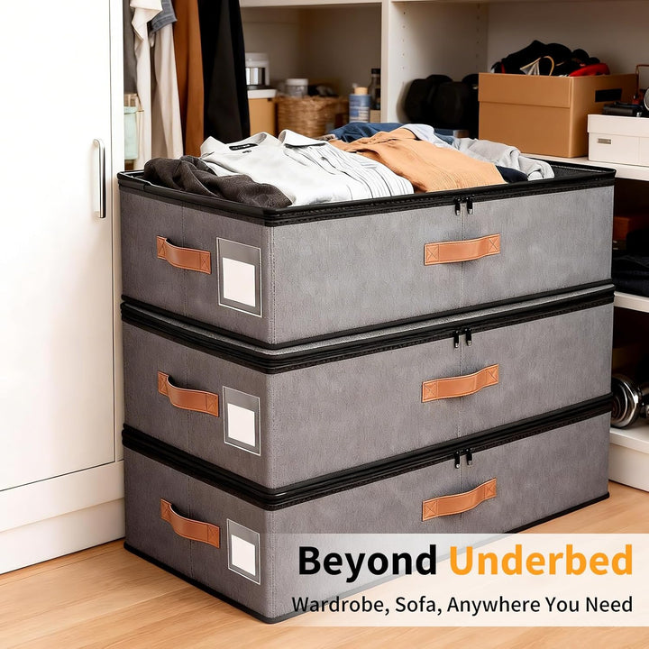 Unterbett-Aufbewahrungsbox mit Rollen,2 Stück 72L(78x42x24cm),Unterbettkommode mit Rollen,360°Drehun