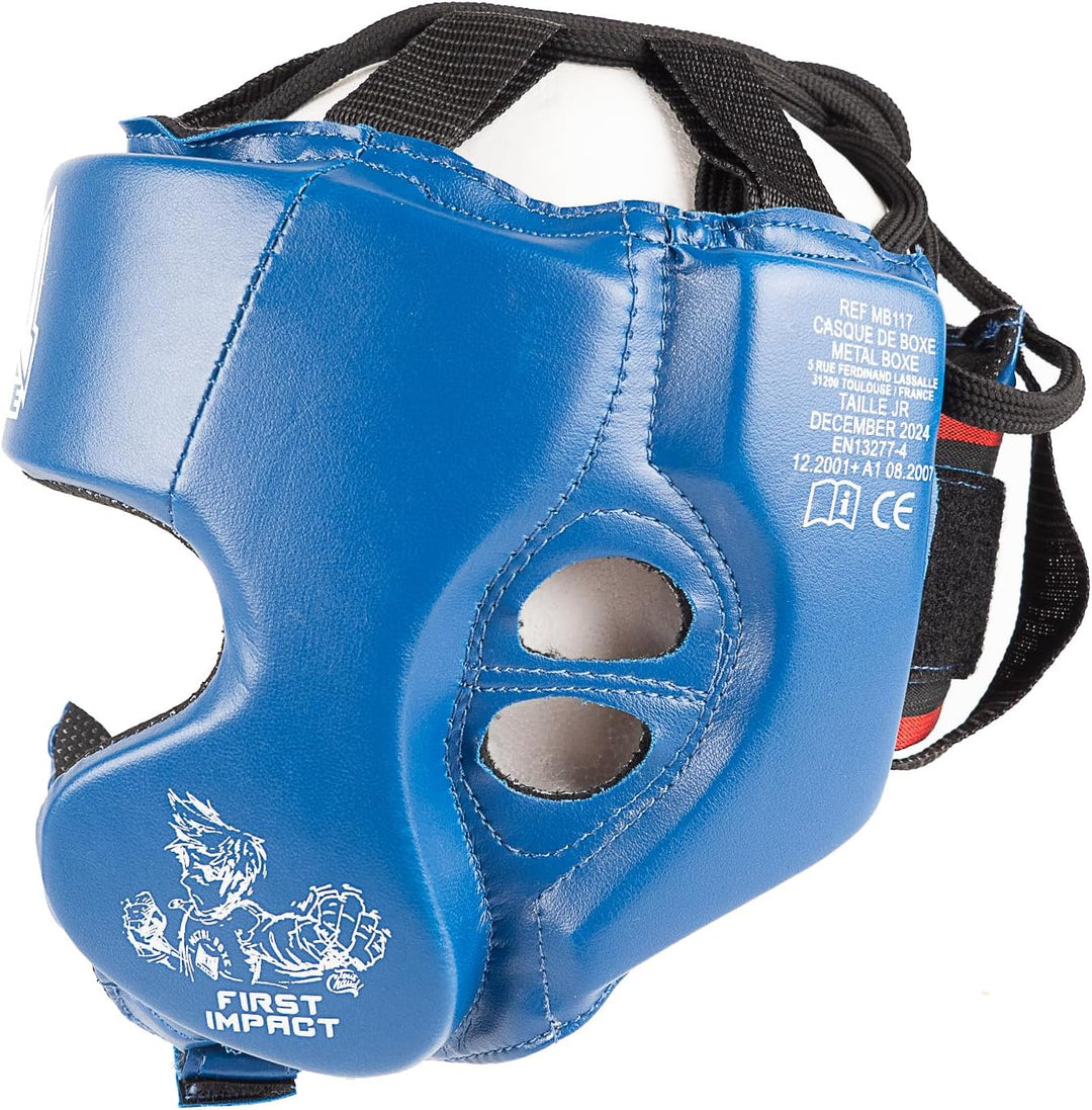 METAL BOXE MB117 Kopfschutz/Helm fürs Boxen/Kampfsport blau Kinder, blau Kinder