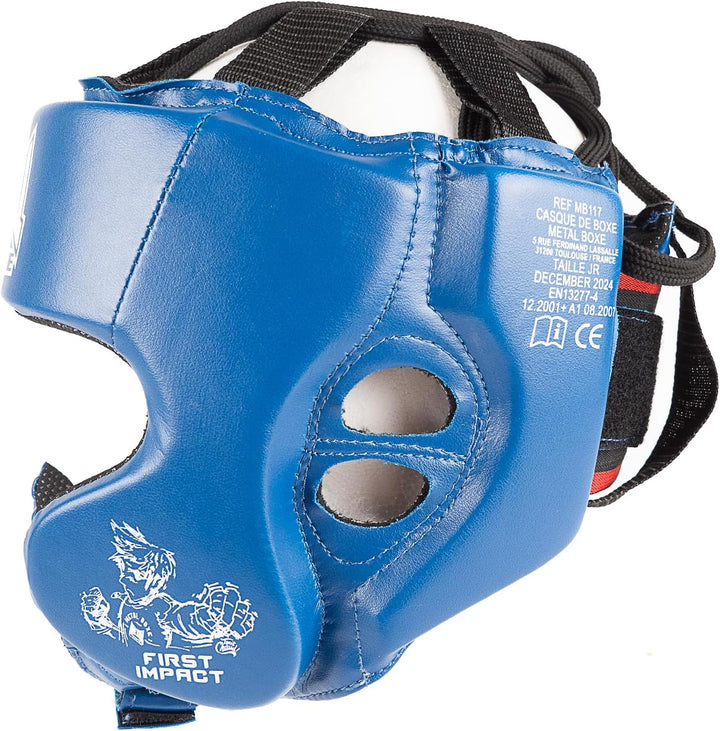 METAL BOXE MB117 Kopfschutz/Helm fürs Boxen/Kampfsport blau Kinder, blau Kinder