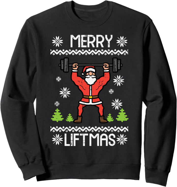 Merry Liftmas Ugly Christmas Xmas Workout Gym Bodybuilding Herren Sweatshirt