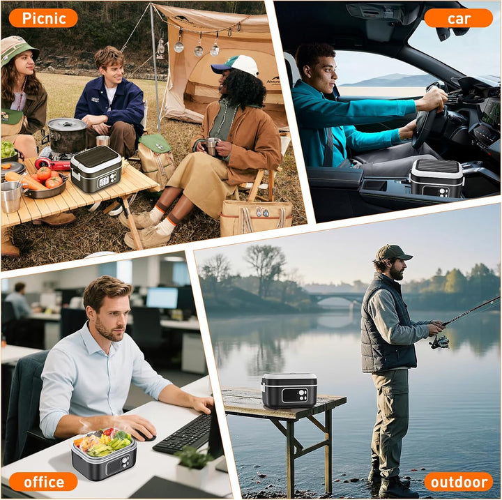 Elektrische Lunchbox 100W, Electric Lunch Box 1,5L Heat Box Isolierte Wärmebox automatischer Aufheiz