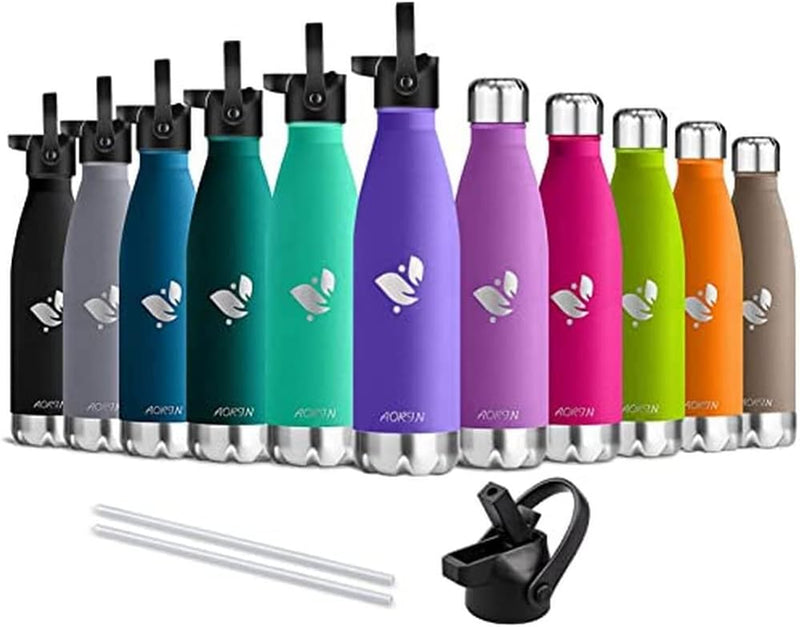 AORIN Vakuum-Isolierte Trinkflasche - 350ml/500ml/750ml - Wasserflasche BPA-Frei,24 H Kühlen & 12 H