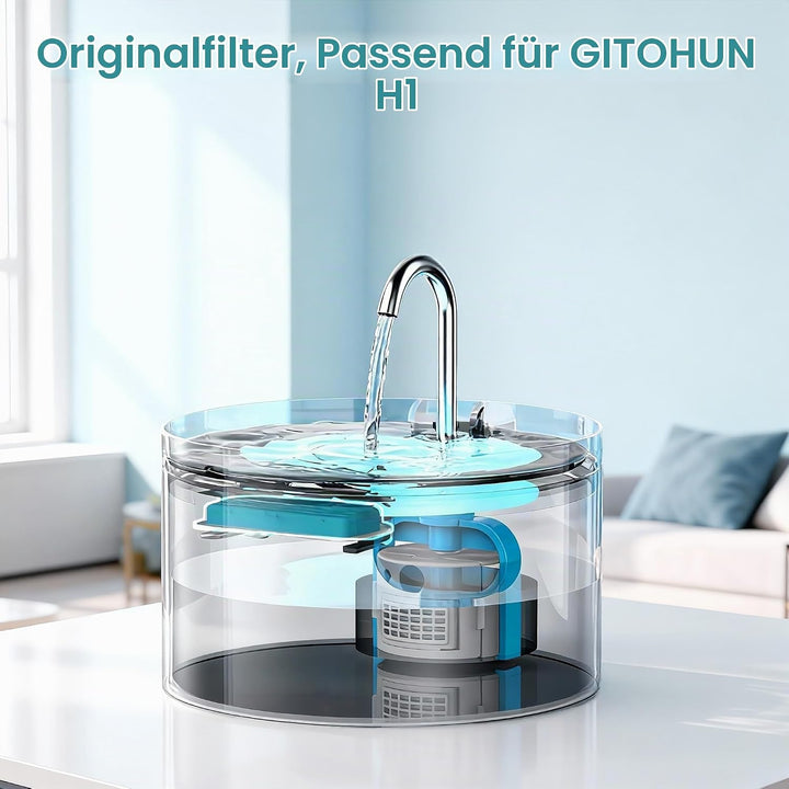 GIOTOHUN Katzenbrunnen Filter Katzen Trinkbrunnen: 24 Filters für Katzenbrunnen - 12 Aktivkohlefilte