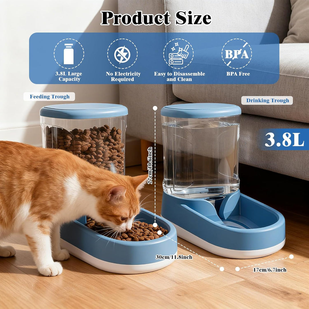 Frutilexia2 Stück 3.8 L Automatischer Futterspender, Futterspender und Wasserspender für Hunde, Katz