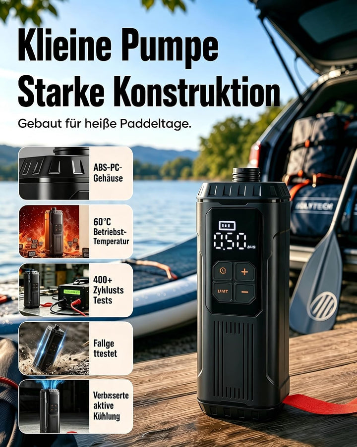 Mini Paddle Board Pumpe, Tragbare SUP Luftpumpe mit Akku, Leichte Elektrische Inflator 12PSI Automat