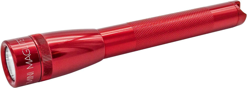 Mag-Lite SP22037F Mini Maglite 2AA Multimode Hochleistungs-LED-Taschenlampe, 17 cm rot inkl. 2 Migno