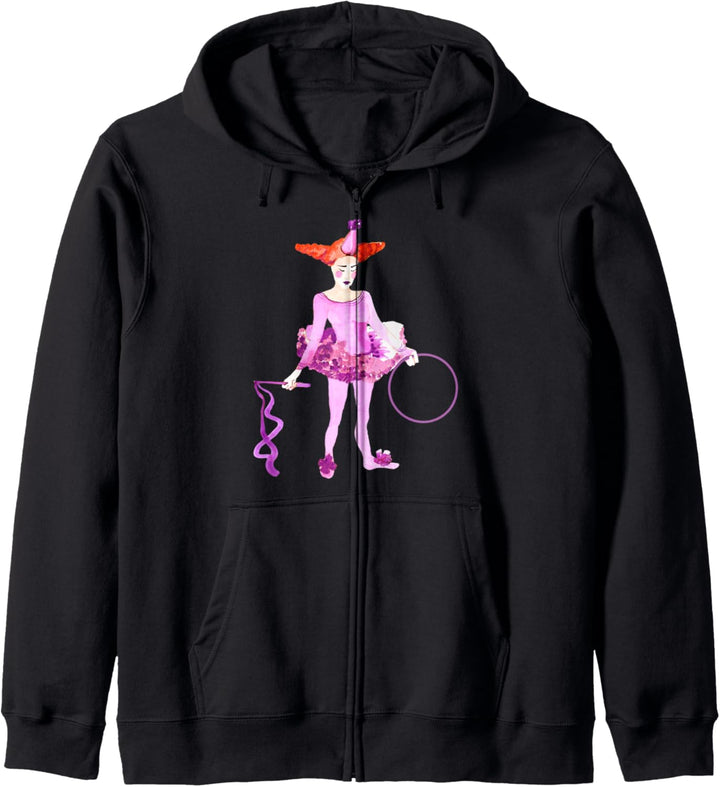 Zirkus Mädchen Shirt Vintage Aquarell Zirkus Acrobat Mädchen Kapuzenjacke