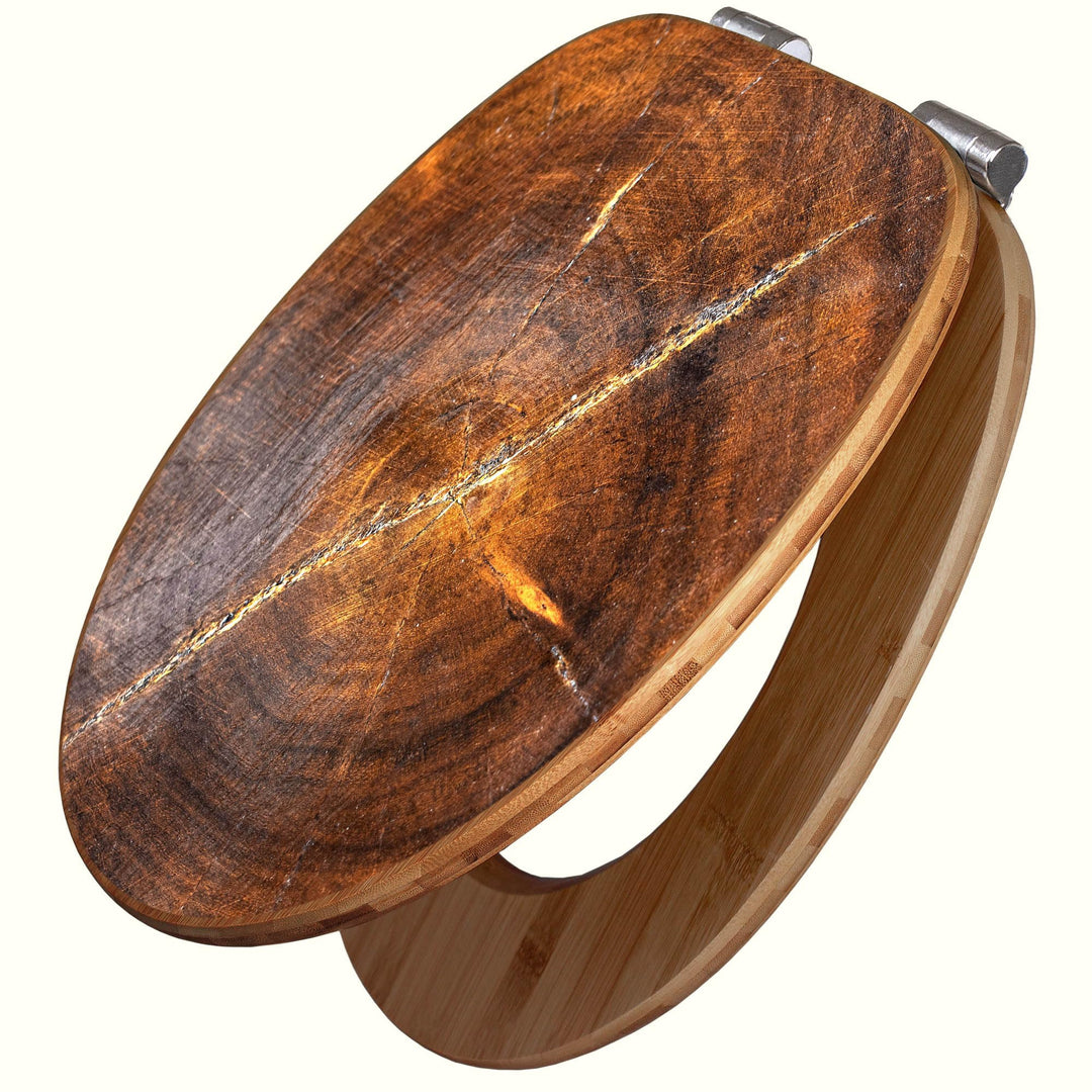 banjado Design WC Sitz Bambus Absenkautomatik 45,8x37,5cm - Toilettendeckel mit Absenkautomatik Holz