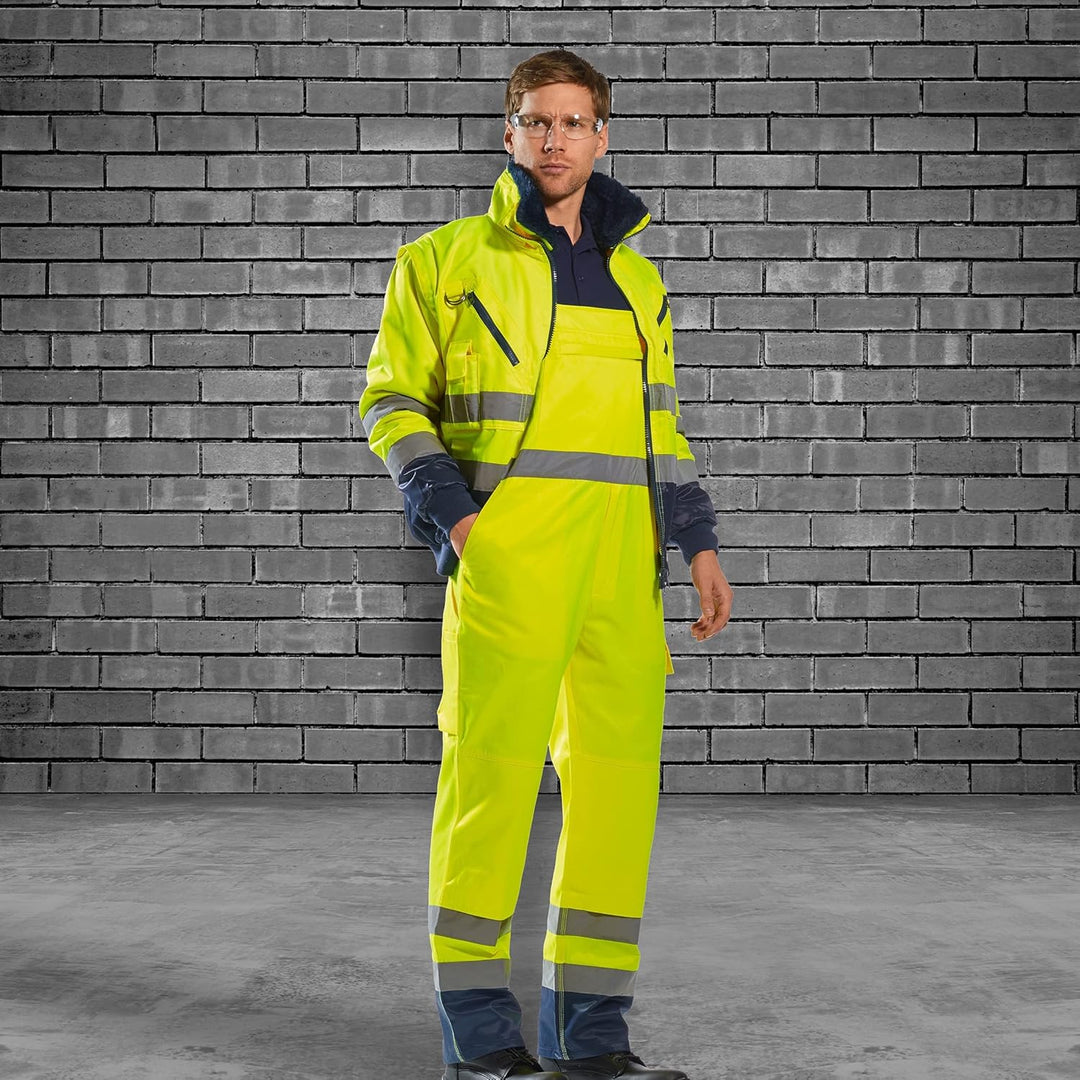 Portwest Hi-Vis Warnschutz 3-in-1 Pilotjacke, Grösse: S, Farbe: Gelb/Marine, PJ50YNRS S gelb / marin