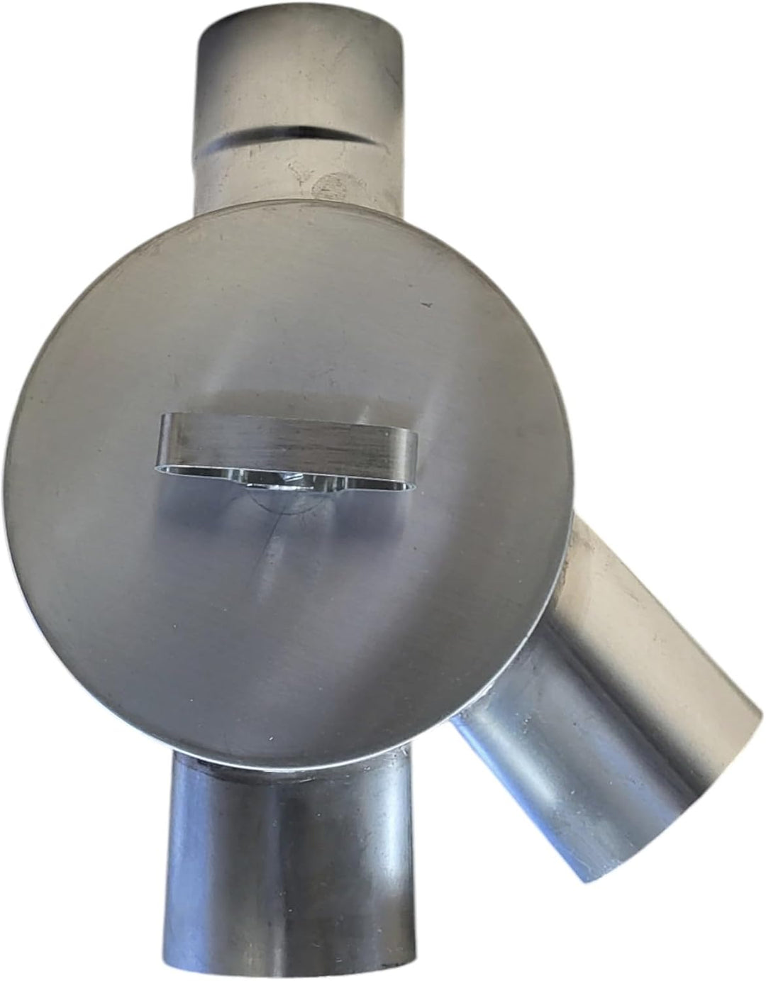 zbs24 Zink Wasserverteiler mit Drehgriff 80mm Regenwasserverteiler aus Titan-Zink für Fallrohre Wass