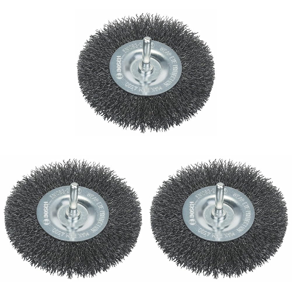 Bosch Professional 1609200273 Schleifzubehör Scheibenbürste 100 mm Grob, Schwarz (Packung mit 3)
