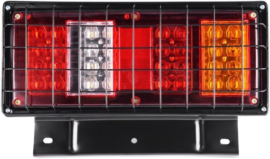 HEHEMM 2 x Multifunktions-Rückleuchten 32 LEDs mit Eisennetz 12 V 12 V., 12 V.