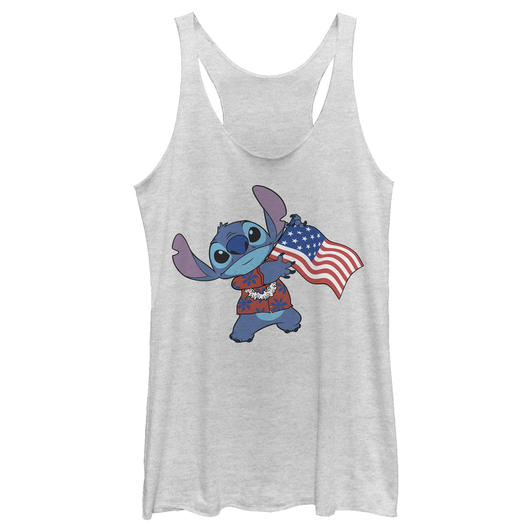 Disney Damen Tropische Flagge T-Shirt M Weiss Meliert, M Weiß Meliert
