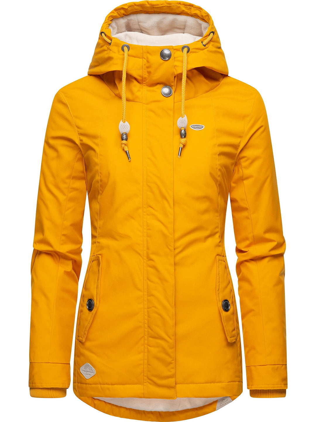 Ragwear Damen warme Winterjacke kurz mit Kapuze Monade XS-6XL M Curry22, M Curry22