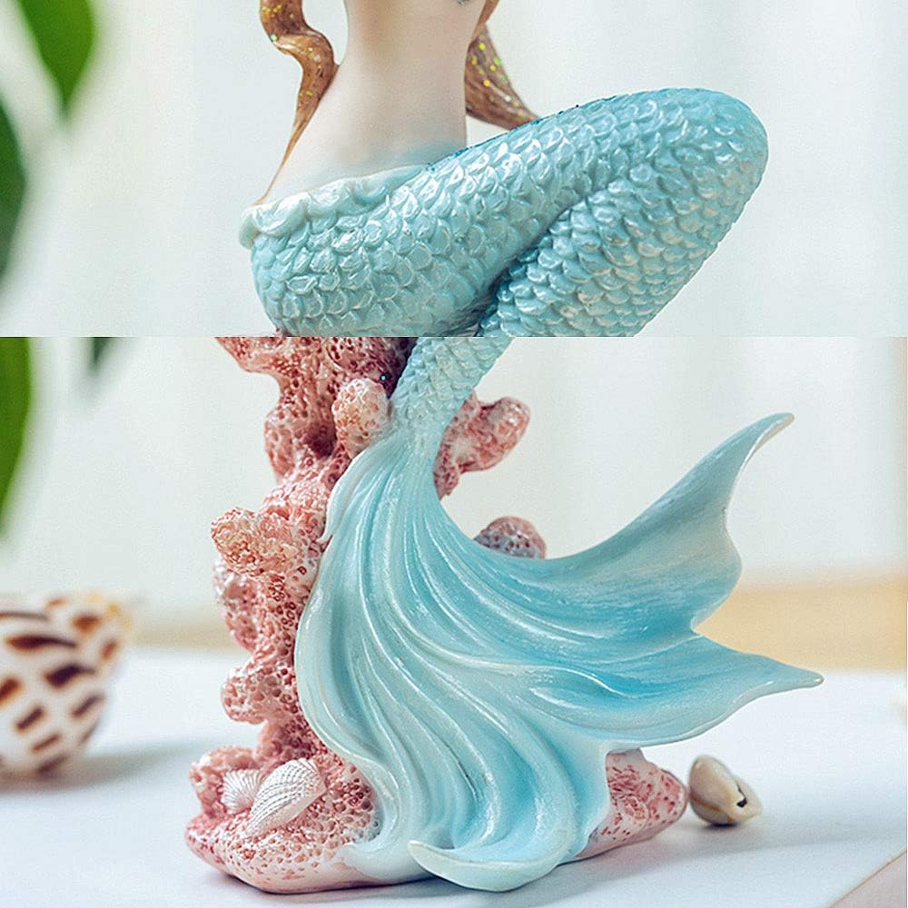 Rayberro Meerjungfrau-Badezimmer-Dekor, Meerjungfrau-Geschenke für Mädchen, 18.5 cm hohe Figur für Z