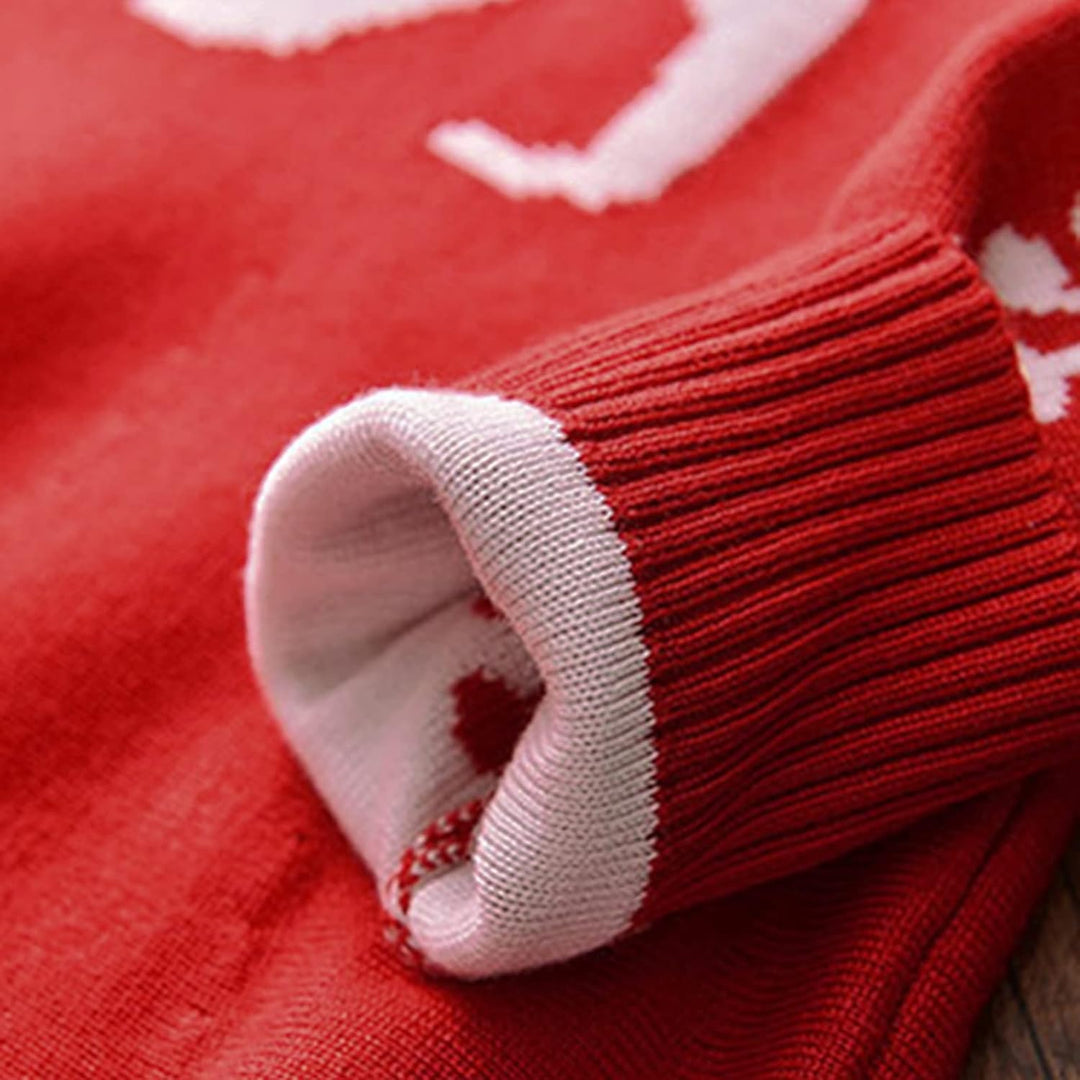 Weihnachtskleid Für Kinder, Strickkleid Weihnachten Mädchen, Pulloverkleid Rundhals Langarm Rentier