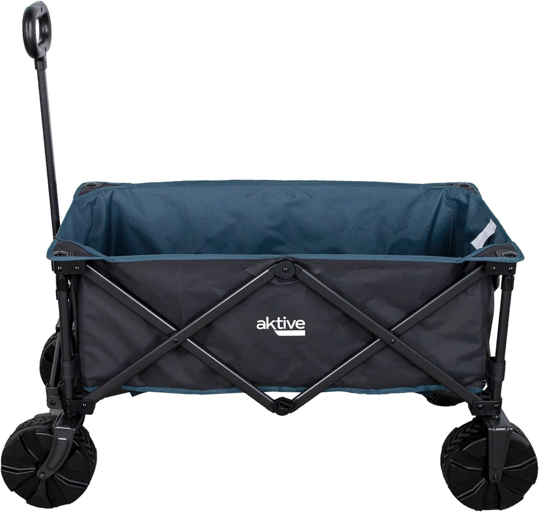 Aktive 62620 Faltbarer Transportwagen Strandwagen Camping Garten mit grossen Breiten Rädern Spezial