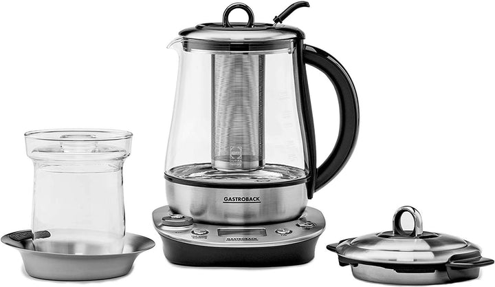 Gastroback 42438 Design Tea and More Advanced Automatischer Teekocher und Wasserkocher, Multifunktio