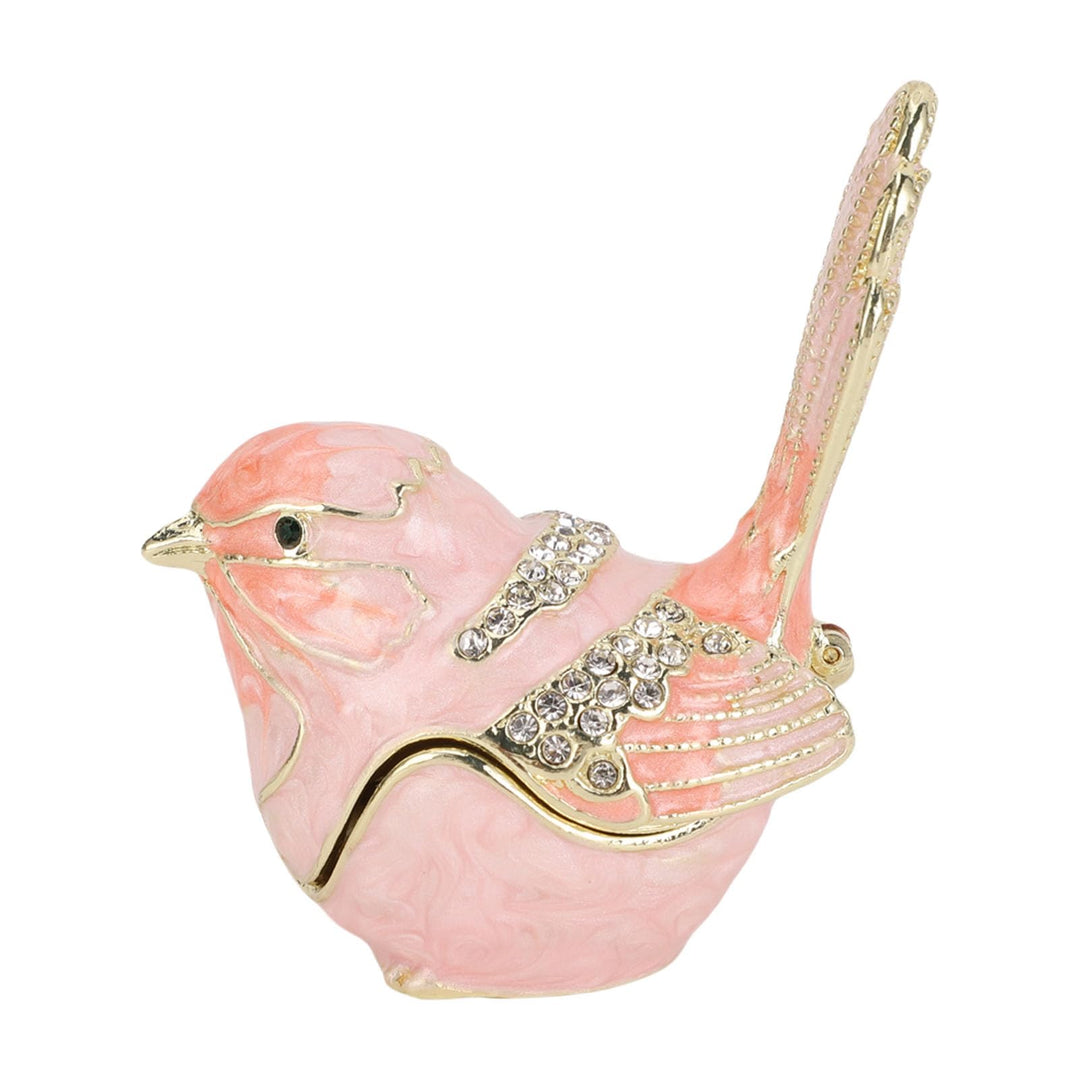 Schmuckkästchen in Vogelform, Handbemalte Emaille-Schmuckaufbewahrungsbox mit Kristallen, Dekorative