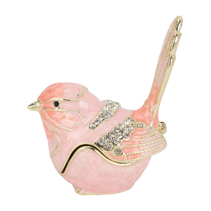 Schmuckkästchen in Vogelform, Handbemalte Emaille-Schmuckaufbewahrungsbox mit Kristallen, Dekorative
