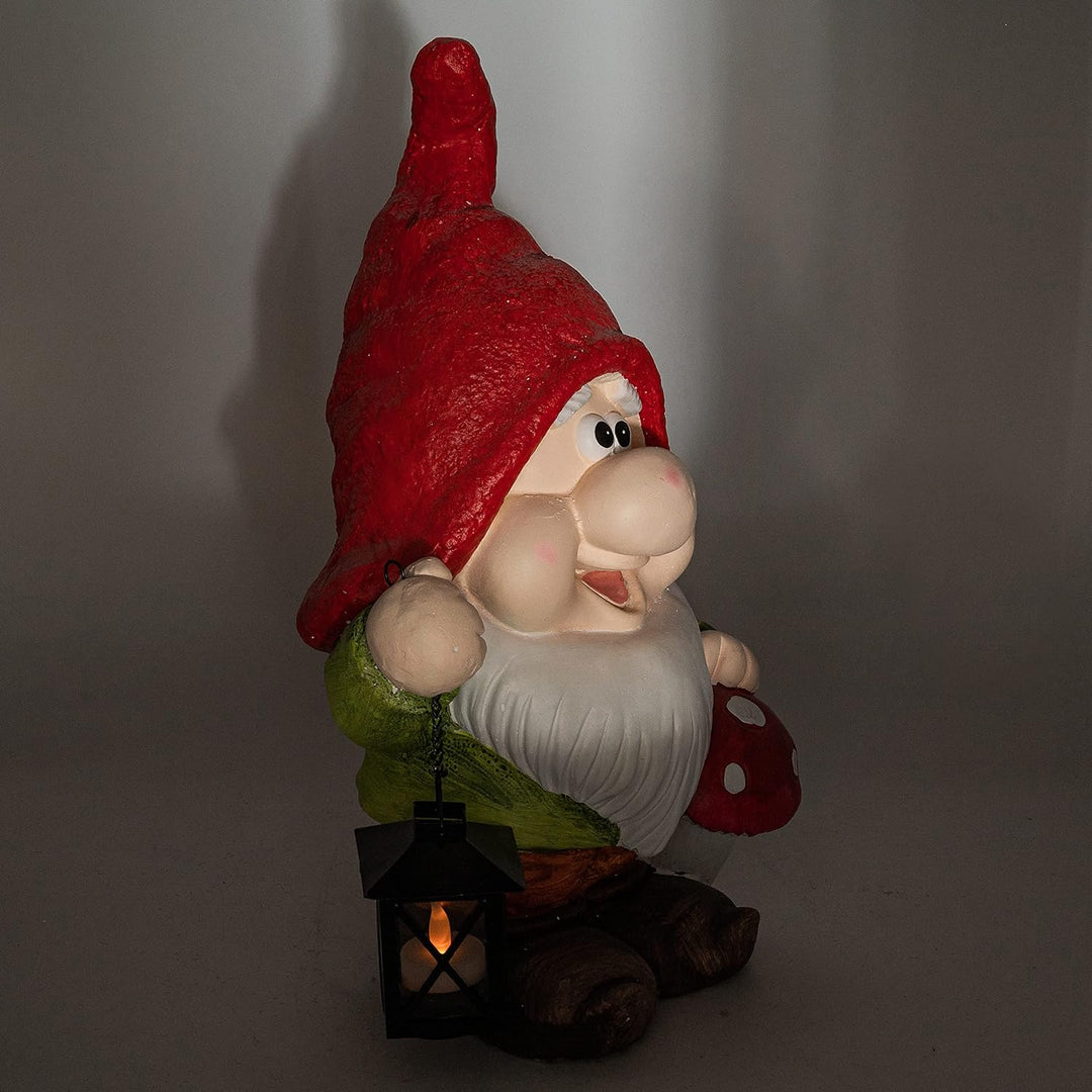 Wichtelstube-Kolletion XL Gartenzwerg Gartenwichtel mit Laterne Alfred Waldwichtel Gartenfigur Wette