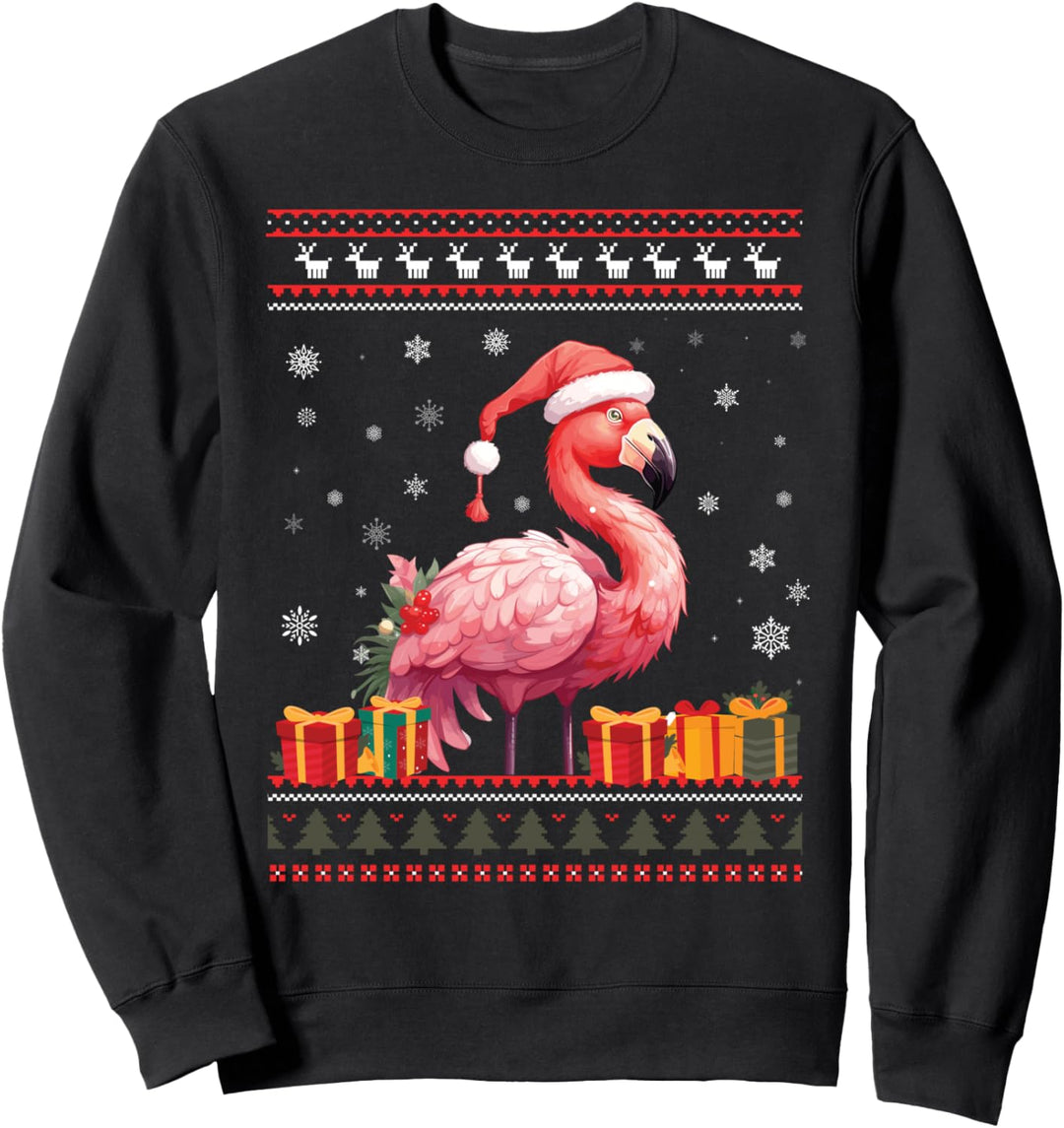 Flamingo Weihnachtsmütze hässliche Weihnachtspullover Sweatshirt