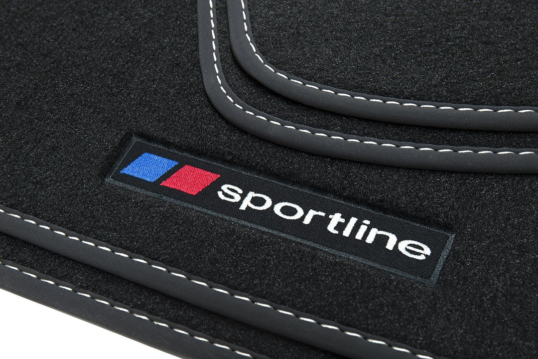 teileplus24 F651 Fussmatten Sportline Design kompatibel mit BMW 1er E87 5-Türer Schrägheck 2004-2011