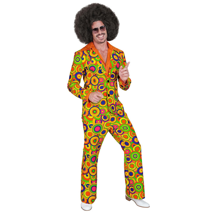 W WIDMANN MILANO Party Fashion - Kostüm 70er Jahre Anzug, Jackett und Hose, Hippie, Reggae, Flower P