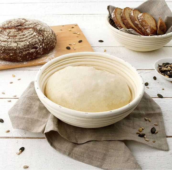 Zenker Gärkorb rund Ø22 cm – Gärkörbchen aus natürlichem Rattan für selbstgemachtes Brot – Versorgt