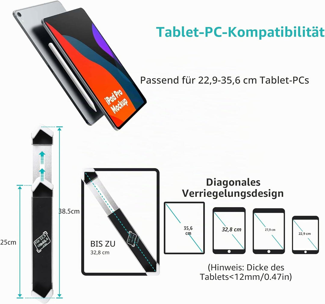 Tischhalterung Tablet Diebstahlsicherung, Kiosk Tablet Stand mit Schloss, Anti Diebstahl Desktop Tab
