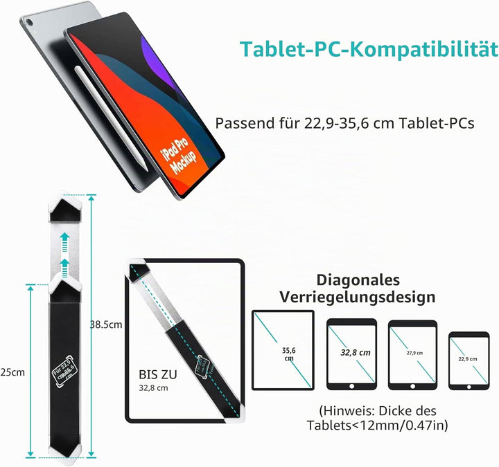 Tischhalterung Tablet Diebstahlsicherung, Kiosk Tablet Stand mit Schloss, Anti Diebstahl Desktop Tab