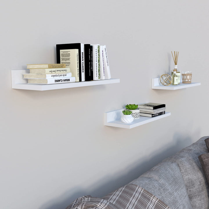 Henor Set mit 3 Wandregalen aus FSC® Holz 55 x 17 x 7.5 cm. Weiss 3x55 Weiss, 3x55 Weiss