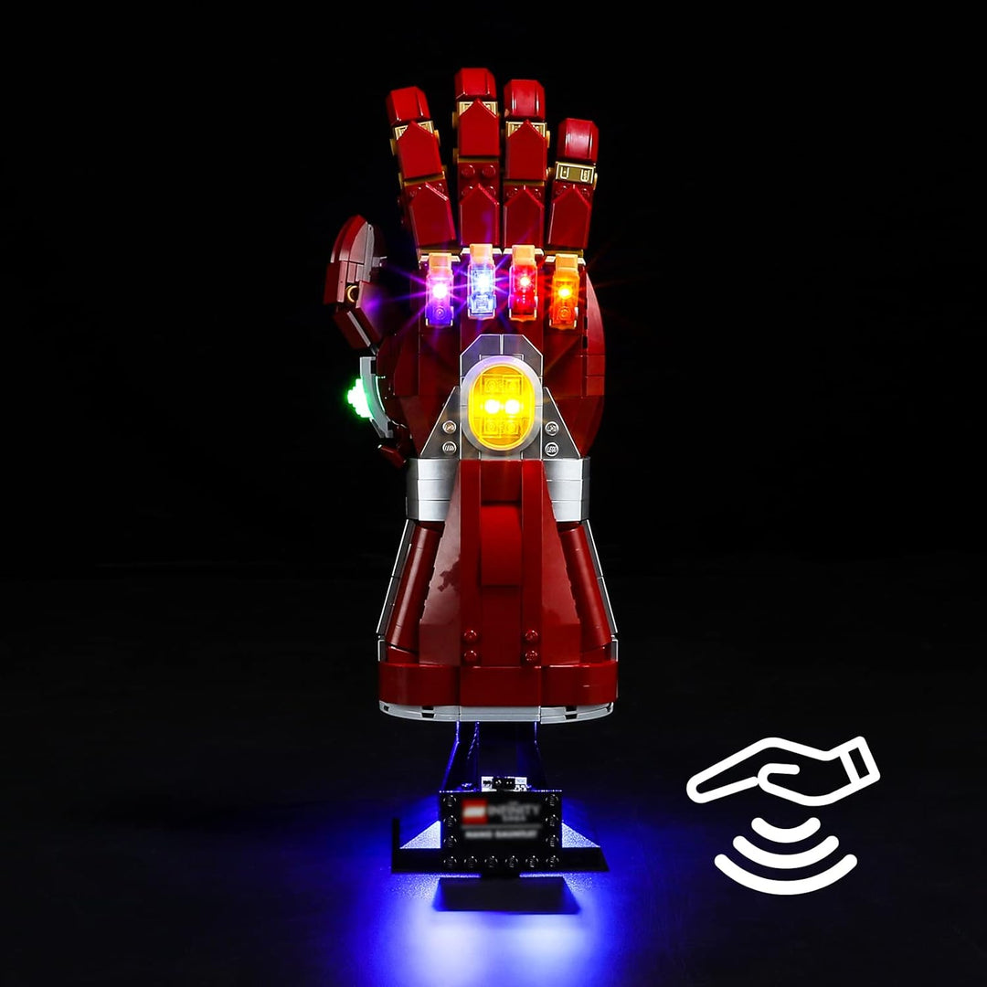BRIKSMAX 76223 Led Licht für Lego Iron Mans Nano Handschuh (Version mit Handwischsensorschalter) - C