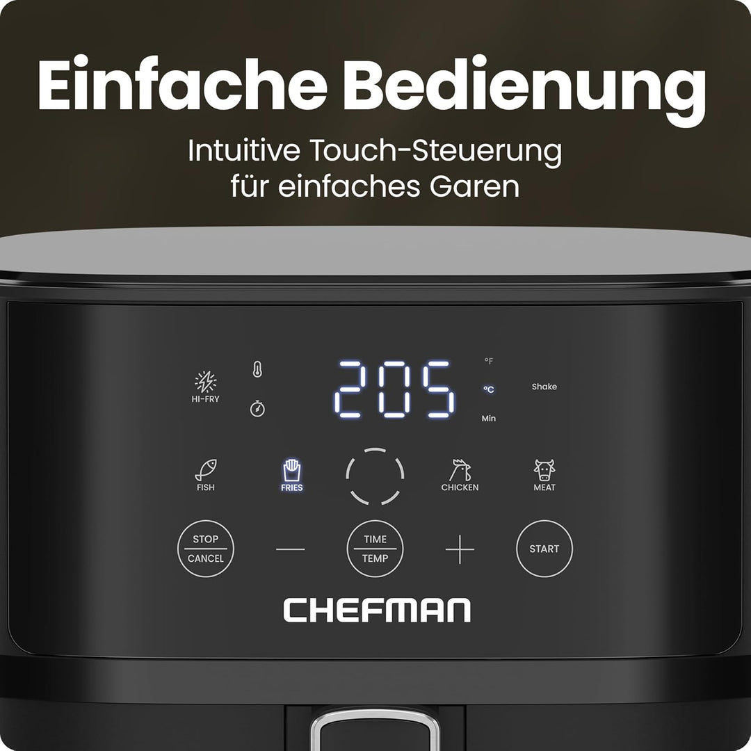 Chefman 5,7L Heissluftfritteuse, schnell & einfach, kompakte Heissluftfritteuse mit Hi-Fry Technolog