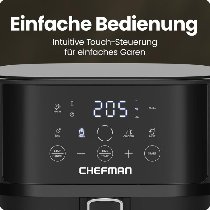 Chefman 5,7L Heissluftfritteuse, schnell & einfach, kompakte Heissluftfritteuse mit Hi-Fry Technolog