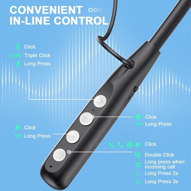 LAMA Bluetooth 5.4 Kopfhörer Sport Ohrhörer 80 Std. Spielzeit Noise Cancelling Kabellos Sportkopfhör