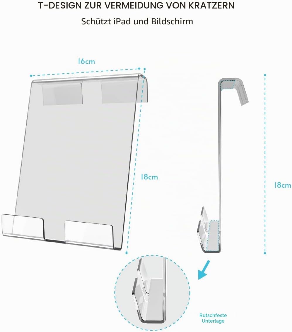 Doubleplus Tablet Halter Halterung Kompatibel mit Peloton Bike & Bike Plus, Halter für iPad, Tablet