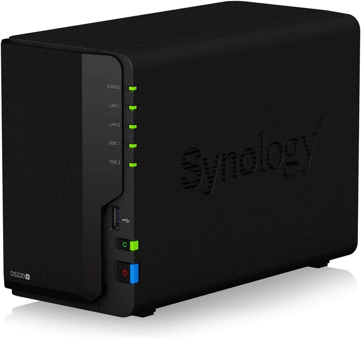 Synology DS220+ 2-Bay Diskstation NAS (Intel Celeron J4025 2GB Ram 2xRJ-45 1GbE LAN-Port) Bundle mit