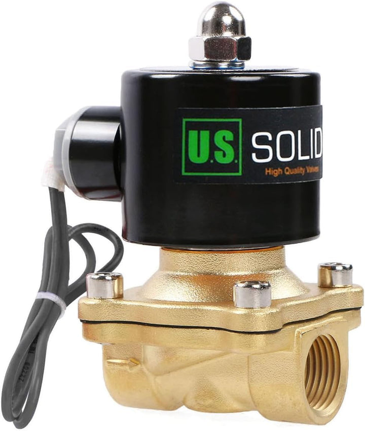 U.S. Solid 1/2" Messing Elektrisch Magnetventil 24V DC stromlos geschlossen VITON Wasser Luft Öl G G
