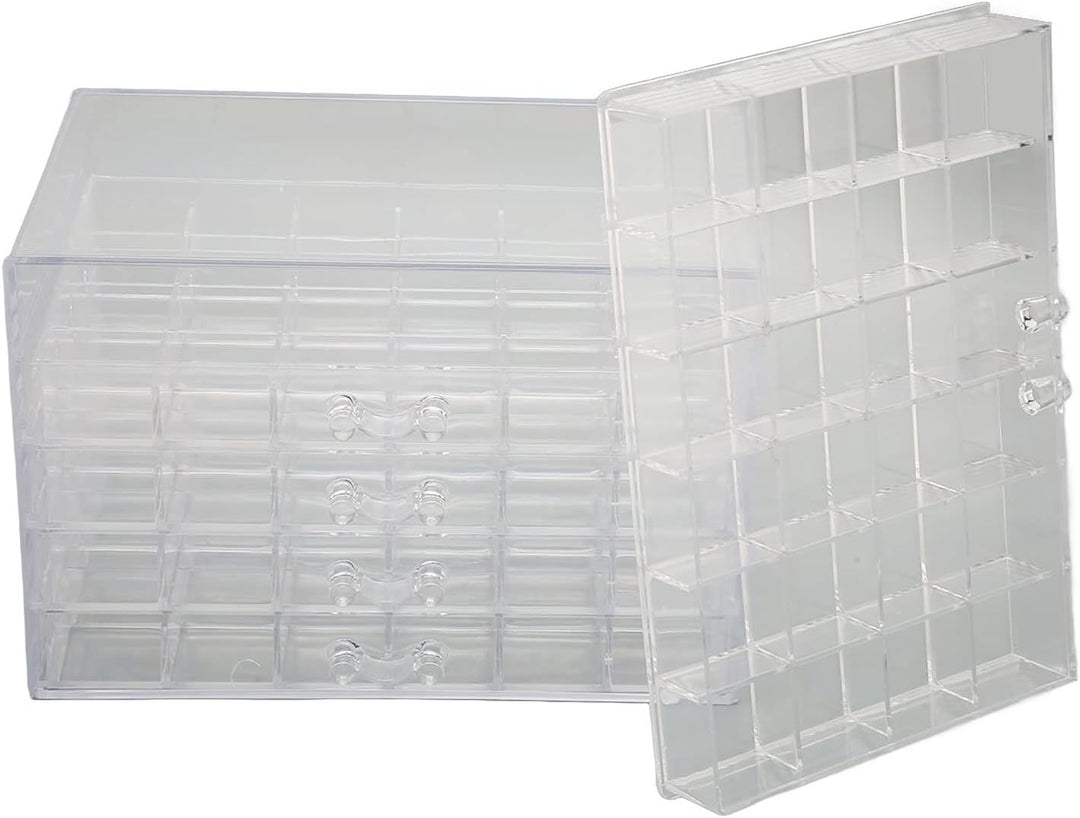 Transparente Aufbewahrungsbox mit 120 Fächern, 5 Lagen, mit herausnehmbaren Schubladen, geeignet für