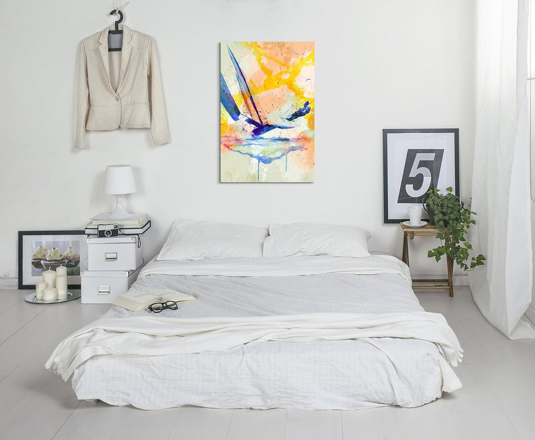 Katamaran 90x60cm Wandbild SPORTBILD Aquarell Art tolle Farben von Paul Sinus