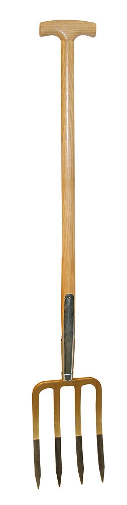 Kerbl 29127 Profi - Spatengabel 4 zinken lackiertem Eschen-T-Stiel, 27 x 18 cm
