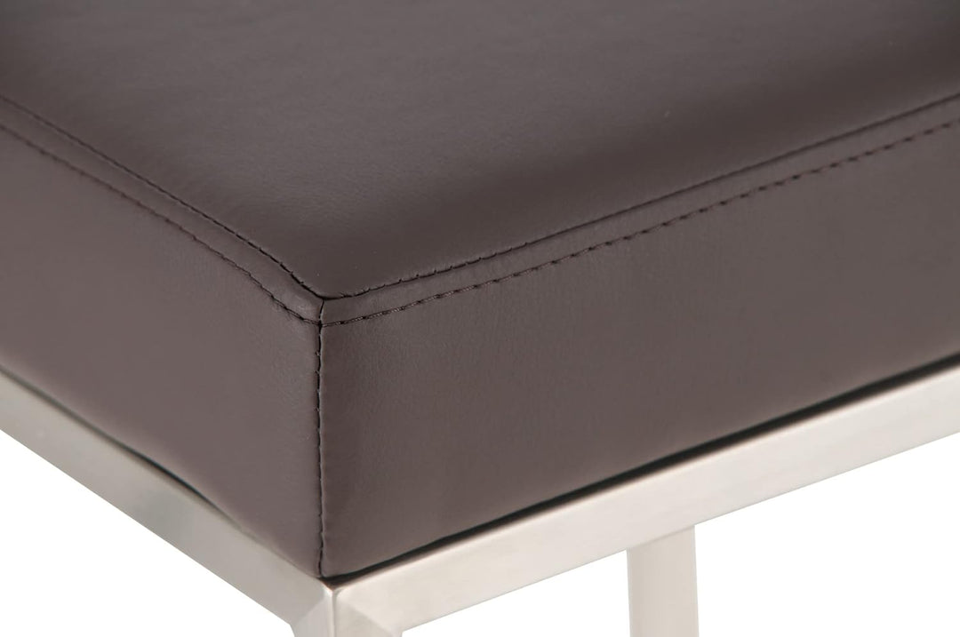 CLP 2er Set Barhocker Montreal Kunstleder I Gepolsterte Stühle Für Bartresen, Farbe:braun, Gestell F