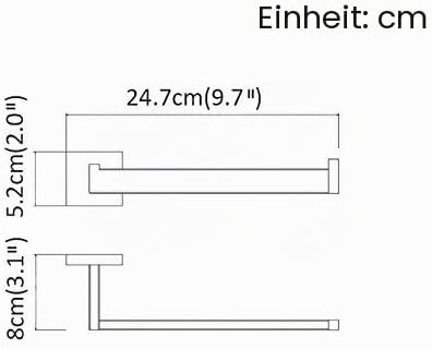 Beelee Handtuchhalter, poliertes Chrom Handtuchstange Handtuchring, Wandmontage, SUS 304Edelstahl, o