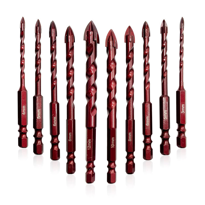 GVHAKG Fliesenbohrer Set 10 tlg, Glasbohrer Set mit Kobalt, Glasbohrer Keramikbohrer Mit Für Metall