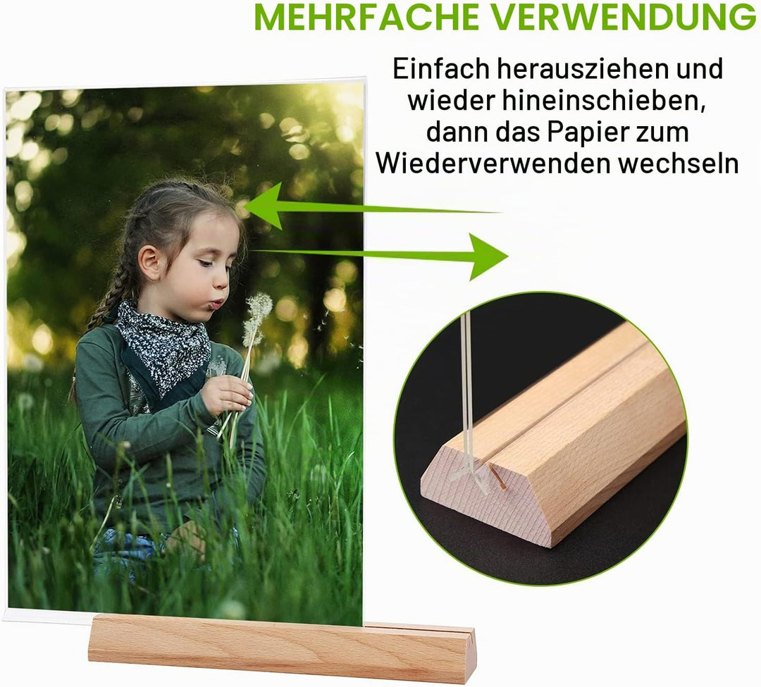 Srvnpioy A4 Ständer Aufsteller Tischaufsteller (6 Stück) A4 T-Ständer Werbeaufsteller T-Aufsteller H