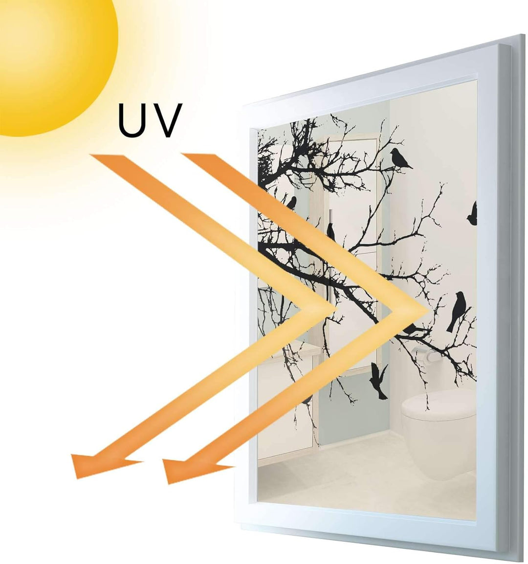 Fensterfolie Sonnenschutz I Hochwertige Folie für Fenster - selbsthaftend I Dekofolie für Bad, Küche