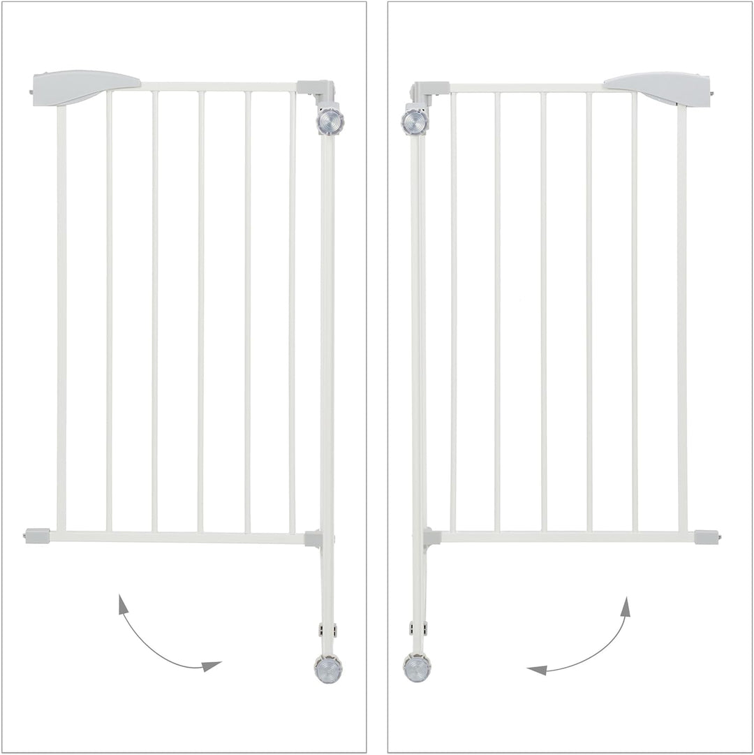 Relaxdays Türgitter zum Klemmen, Breite 75-84 cm, ohne Bohren, Einhandbedienung, Auto-Close, 90° Sto