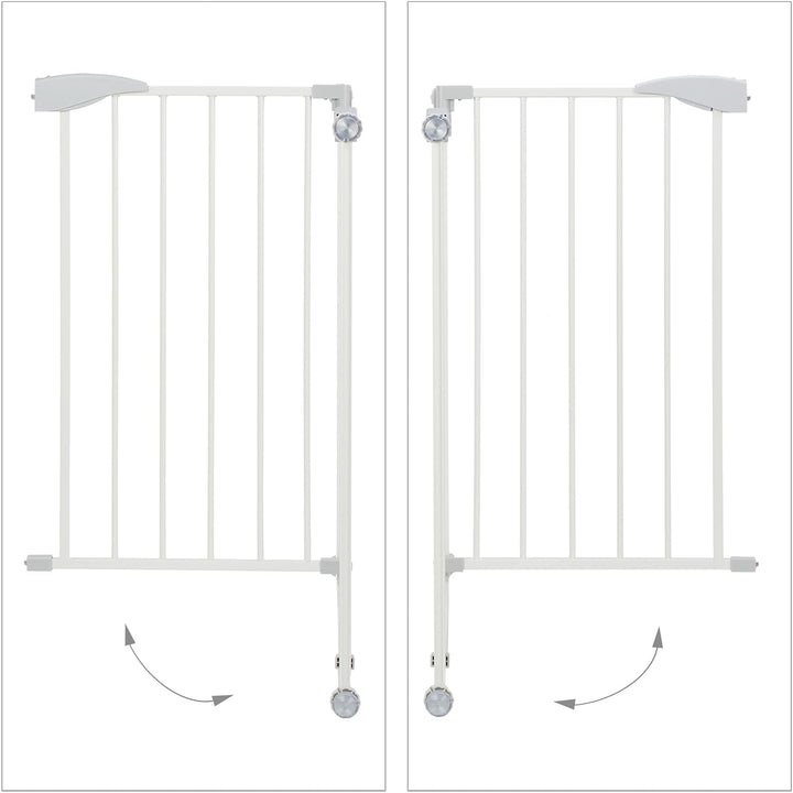 Relaxdays Türgitter zum Klemmen, Breite 75-84 cm, ohne Bohren, Einhandbedienung, Auto-Close, 90° Sto
