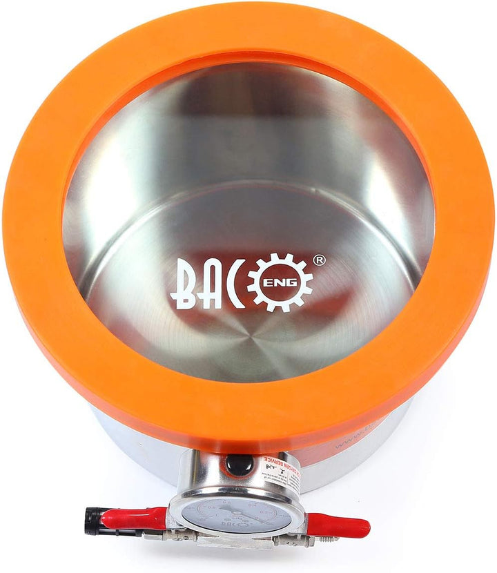 BACOENG 6.8 Liter Edelstahl Vakuumkammer mit Deckel aus gehärtetem Glas 6.8L, 6.8L